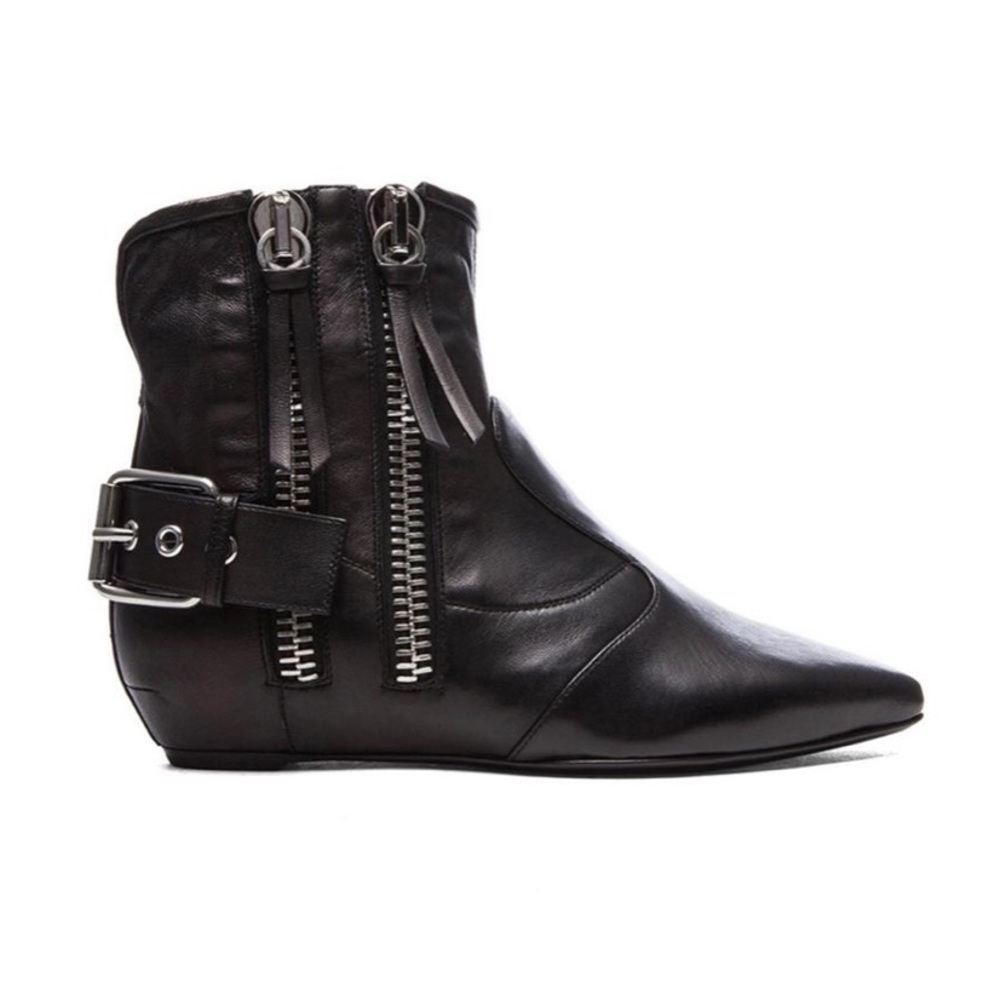 GIUSEPPE ZANOTTI Maude Leather Moto Boots w/ Zip